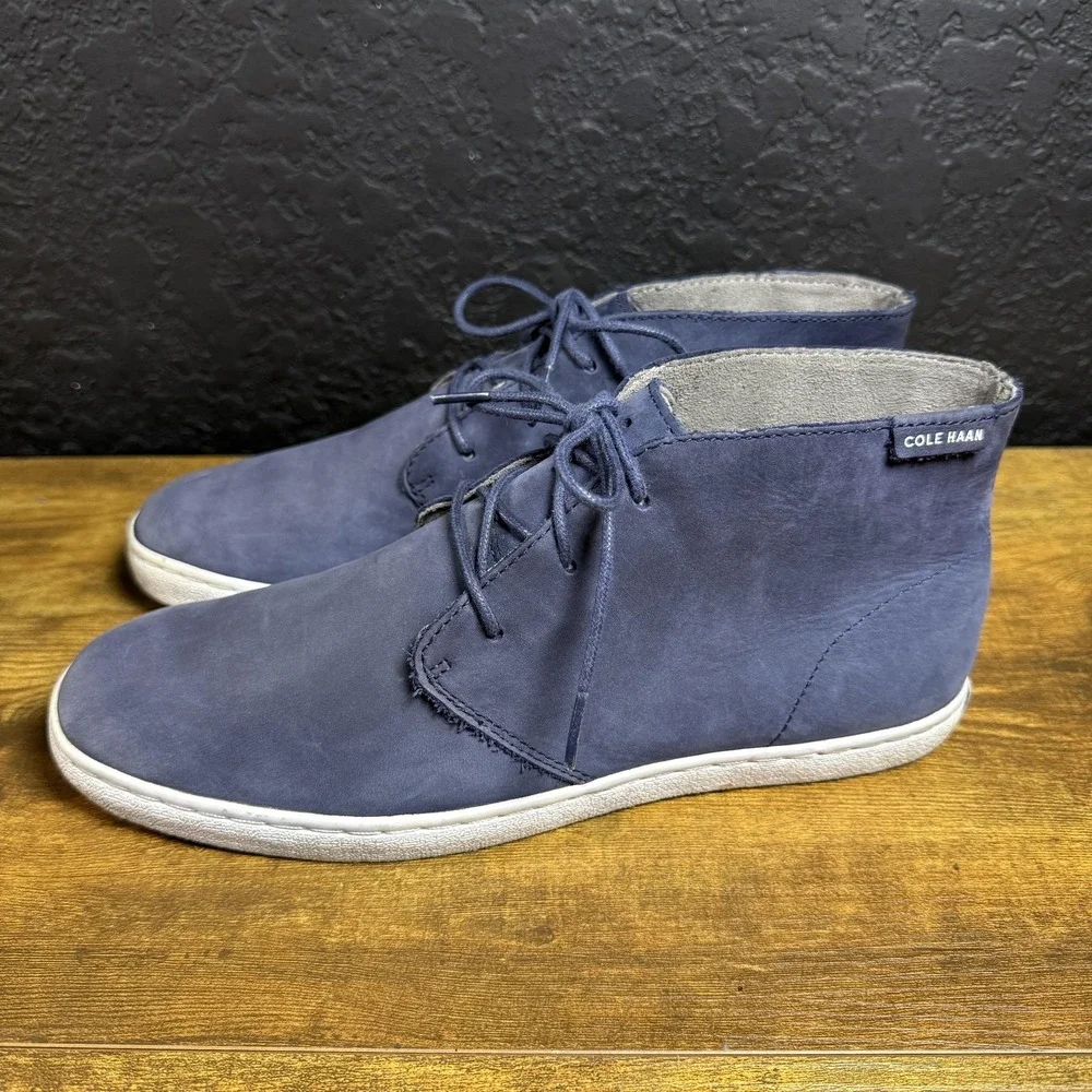 Cole‎ Haan Pinch Maine C21071 Blue Leather Chukka Boots Mens 8.5M